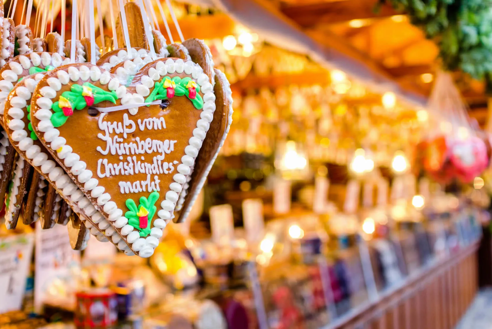 Christmas Markets Gingerbread Hearts Stall Image