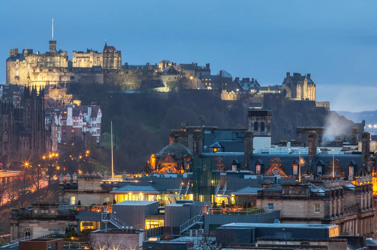 Edinburgh Castle Buildings Night Image