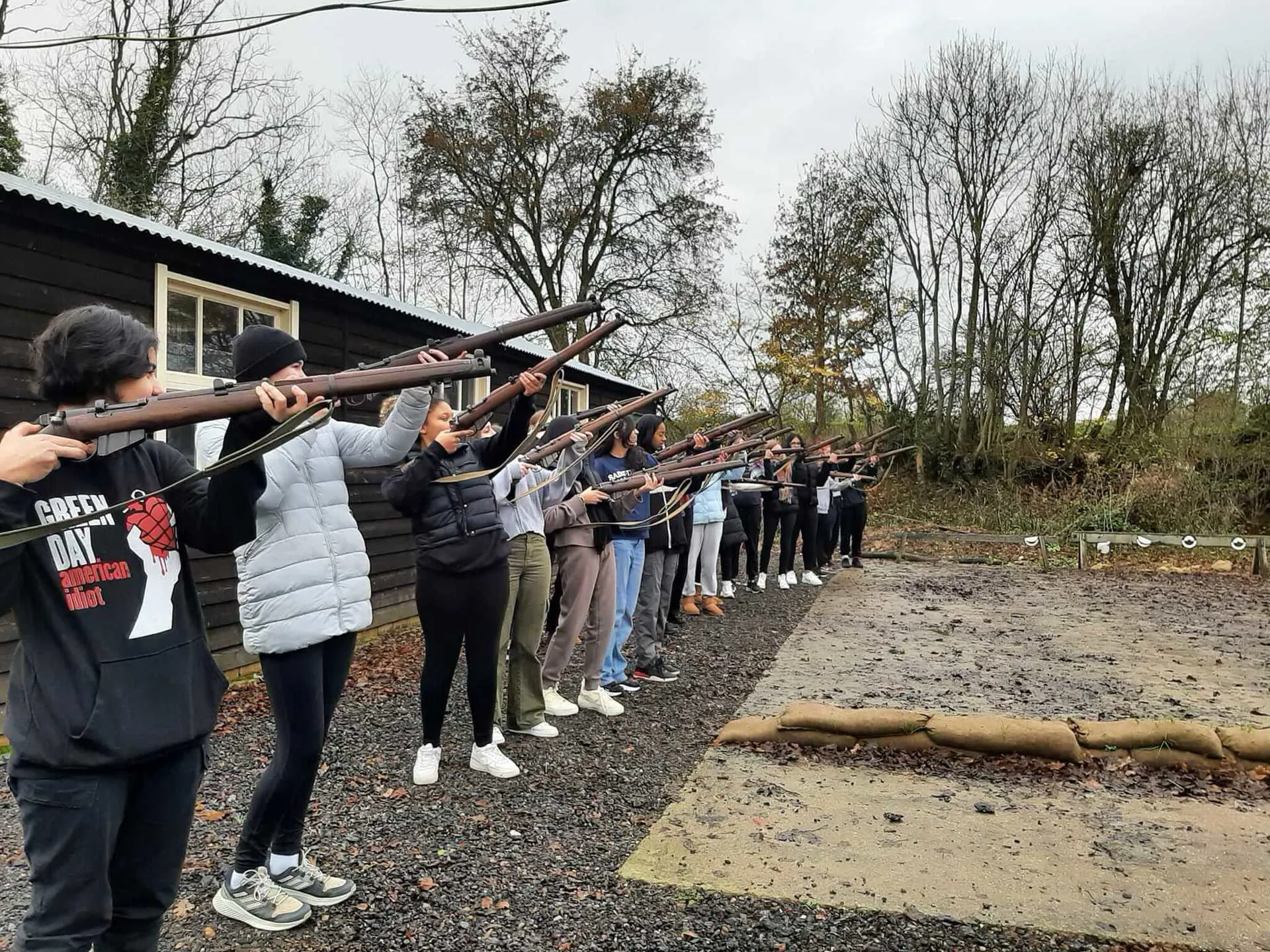 Rifle Demonstration - Great War Huts, Suffolk, UK Image