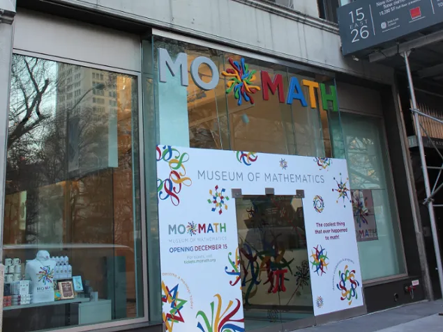 The front of Momath, the Museum of Mathematics in New York City, USA.