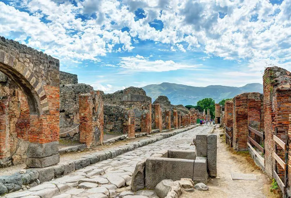 A view inside the ruins of Pompeii.