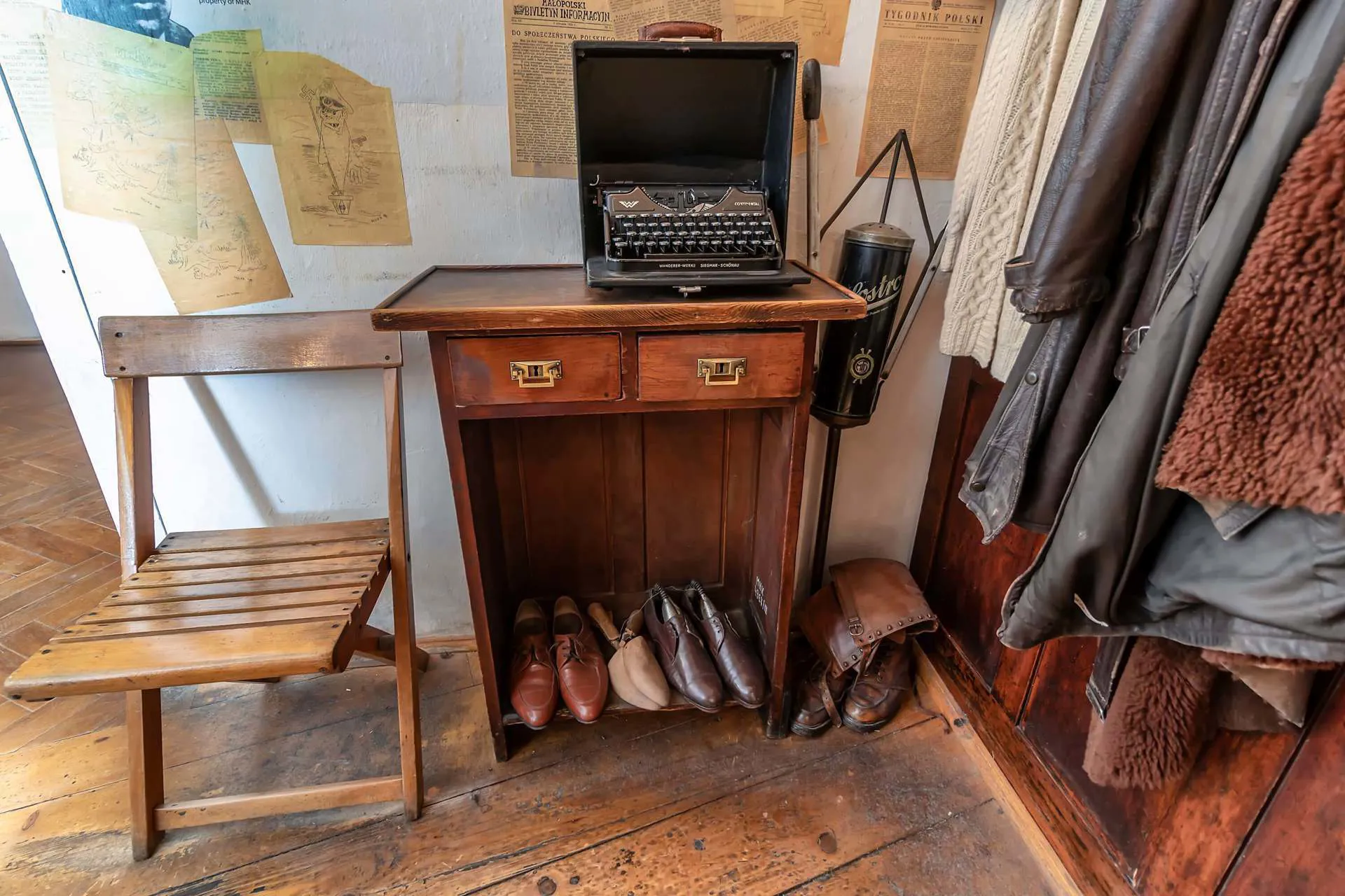 Krakow Schindler Factory And Museum items - shoes, and clothes