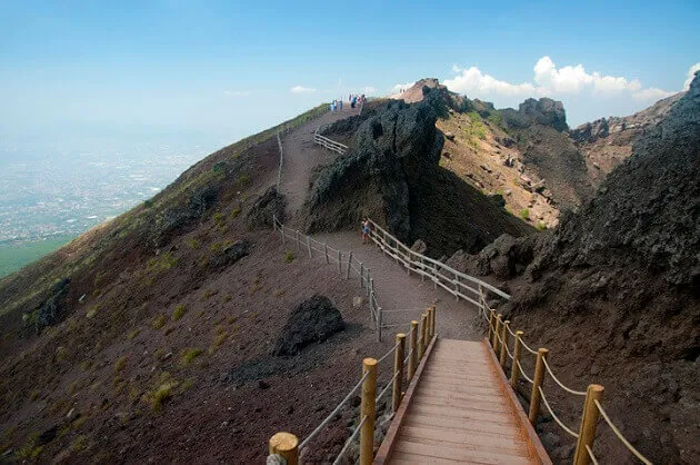 A walkway across Vesuvio Napoli in the Bay of Naples.