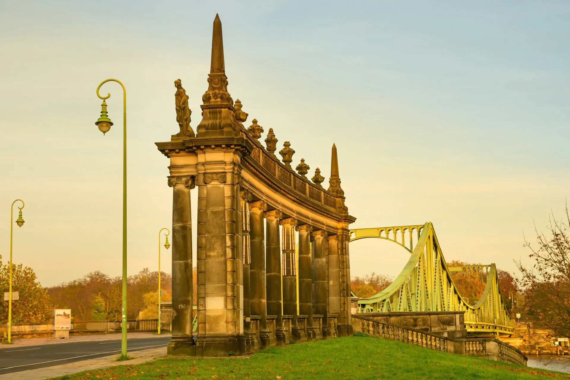 The Glienicke Bridge in Berlin, Germany.
